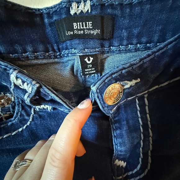 True Religion Billie Low Rise Straight Leg Jeans Dark Wash Women’s Size 29 - Picture 8 of 8